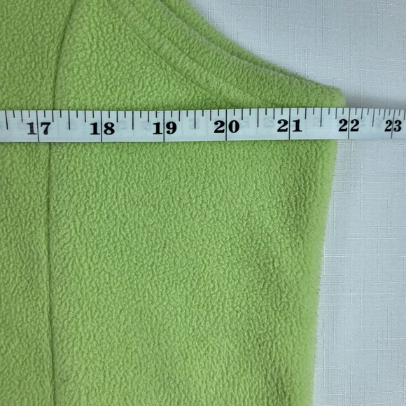 LL Bean Fleece VEST Womens Size XL Light Green Full Zip Sleeveless Collarless - Picture 6 of 14